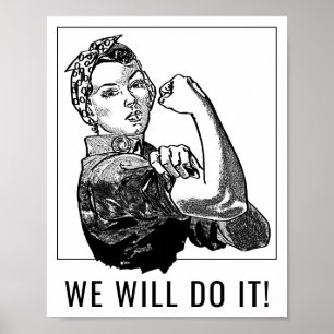 Poster Arte Gráfica Rosie Riveter Feminista "Can Do"
