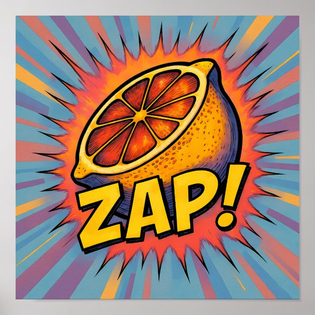 Poster Arte Gráfico Pop Explosivo: Zelo de Zapping Zest (Frente)