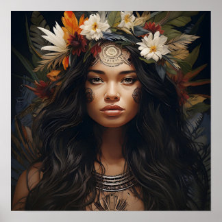 Poster Arte Guerreira das Flores Silvestres
