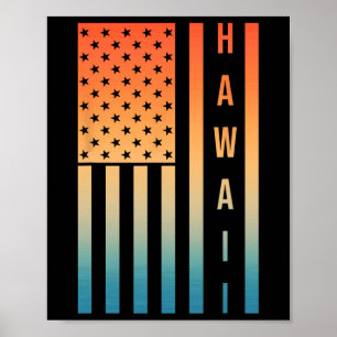 Poster Arte Havaiana Fofa Para Homens Mulheres Surfando H