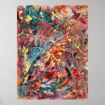 Arte impressa abstrata colorida – Ignition No. 1