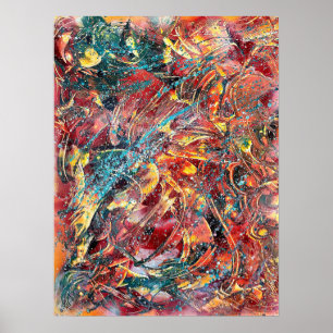 Poster Arte impressa abstrata colorida – Ignition No. 1
