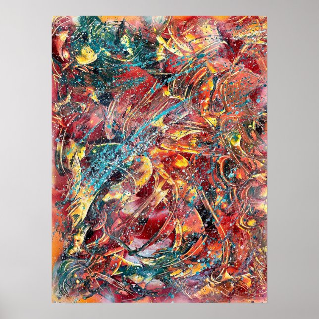 Poster Arte impressa abstrata colorida – Ignition No. 1 (Frente)