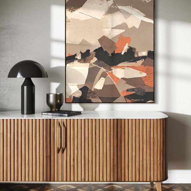 Poster Arte impressa abstrata em tons terrosos (Criador carregado)