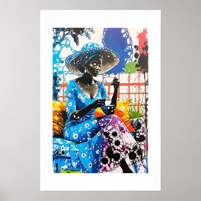 Poster Arte impressa abstrata vibrante (Frente)