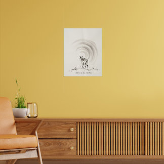 Poster Arte impressa de lobo solitário
