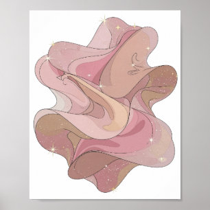 Poster Arte impressa de moda ABSTRATA Prata Limpa