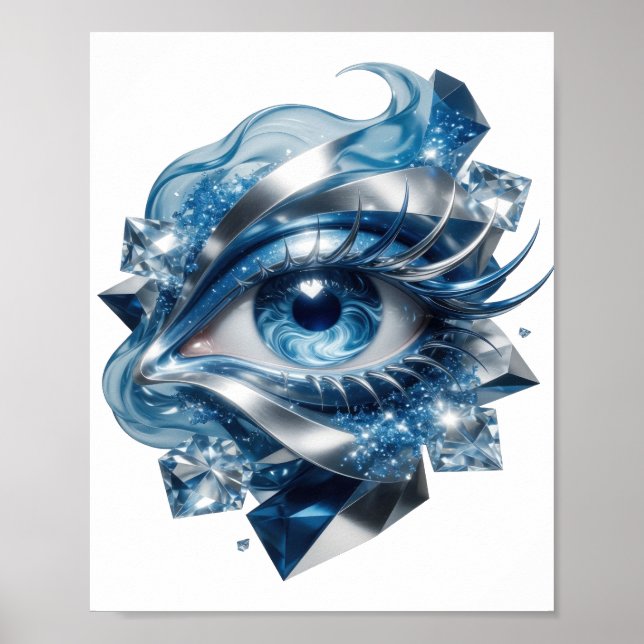 Poster Arte impressa em ABSTRACT ART Chic Silver v2 (Frente)