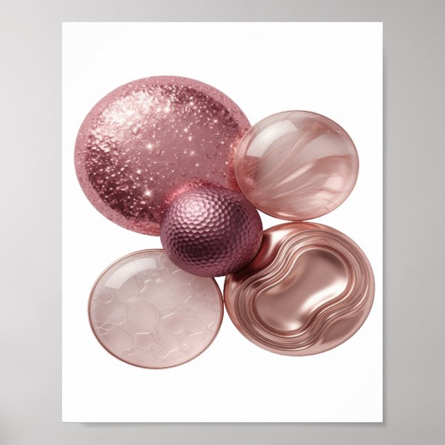 Poster Arte impressa em ABSTRACT ART prata Chic (Frente)