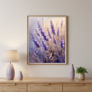 Poster Arte impressa em parede de Lavanda Dourada Carta