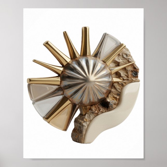 Poster Arte impressa em prata da ARTE ABSTRATA Chic (Frente)