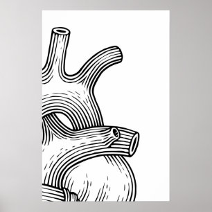 Poster Arte Impressa Quadriptych Escandinavo Esboço de Co