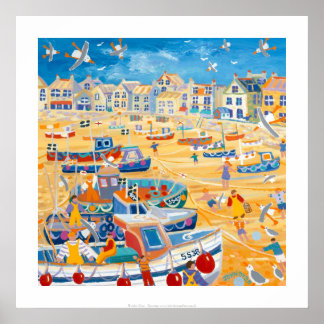 Póster Arte Impressão: Barcos e Cordas, Ruas Ives, Cornua