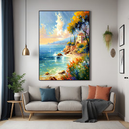 Póster Arte Impressionista da Costa Mediterrânica Sunita