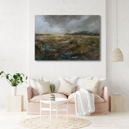 Poster Arte Impressionista de Paisagem Abstrato Neutra