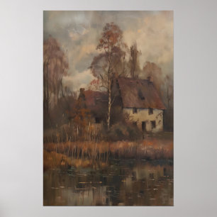 Poster Arte Imprimível de Paisagem de Outono Vintage, Atm