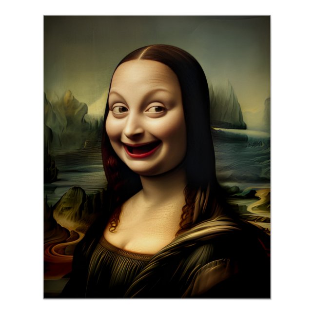 Póster [Arte Imprimível] Rindo de Mona Lisa (Frente)