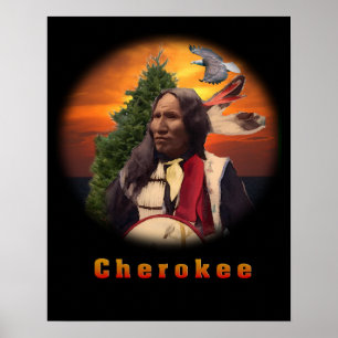 Póster Arte indiana Cherokee