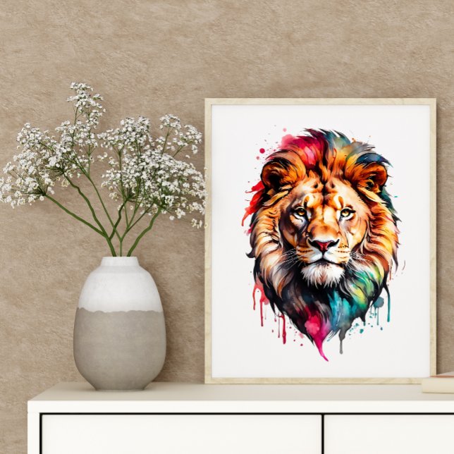 Poster Arte inicial Maiúscula Lion Arco Arco-Íris (Criador carregado)