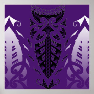 Póster Arte inspirada maori do tatuagem
