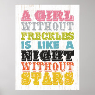 Poster Arte inspirada - uma menina sem Freckles.
