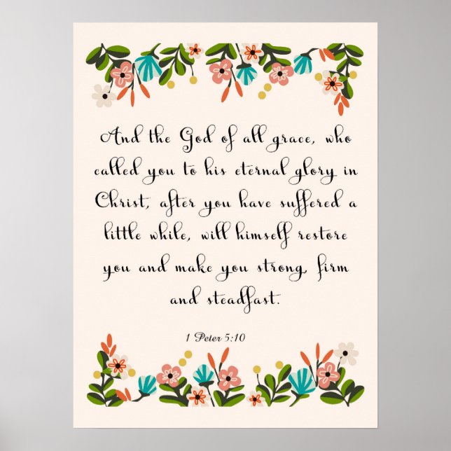 Poster Arte inspiradora cristã - 1 Peter 5:10 (Frente)