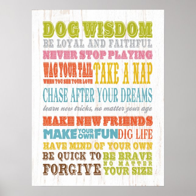 Poster Arte Inspiradora - Sabedoria dos Cachorros. (Frente)