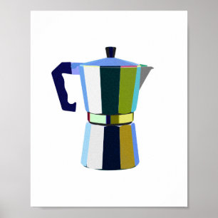 Póster Arte italiana do café do café do macchinetta ret