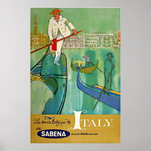 Poster Arte Italiana Pintura de Veneza Itália Cartaz de V