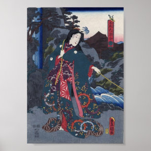 Poster Arte japonesa antiga do vintage