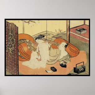 Poster Arte japonesa clássica de vintage ukiyo-e oiran