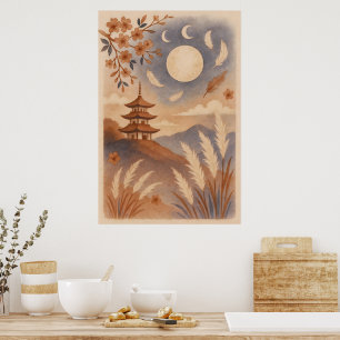 Poster Arte Japonesa Elegante para Parede – Tradicional