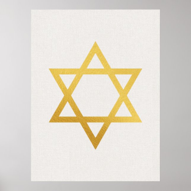 Poster Arte Judaica Moderna em Ouro para Parede - Peça 2  (Frente)