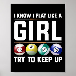 Poster Arte legal Billiard Para Mulheres Jogadora De Pisc