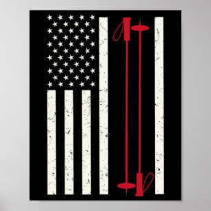 Poster Arte Legal De Esqui Para Homens Mulheres Esqui Tem