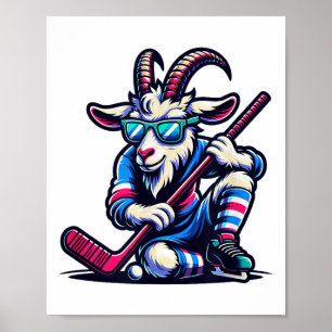 Poster Arte Legal de Jogador de Hóquei no Gelo de Cabra Ú