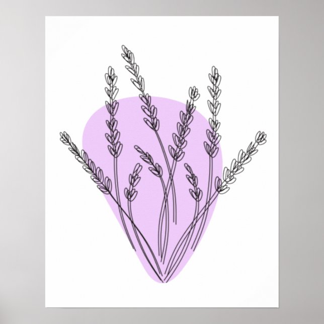 Poster Arte Linear de Galhos e Folhas (Frente)