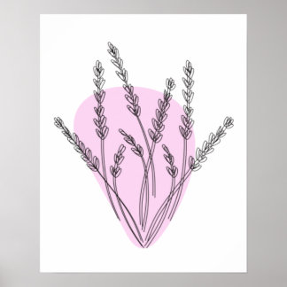 Poster Arte Linear de Galhos e Folhas