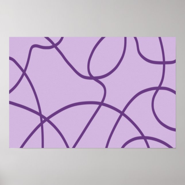 Poster Arte Linear em Roxo (Frente)