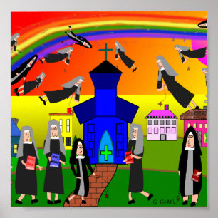 Póster Arte lunática do "freiras das canvas das freiras