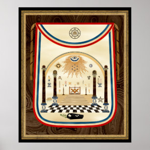 Poster Arte maçónica do avental de George Washington