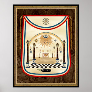 Poster Arte maçónica do avental de George Washington