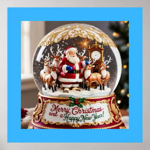 Poster Arte Mágica do Globo de Neve de Natal dos papais n