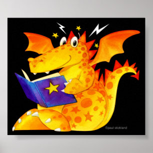 Poster Arte mágica engraçada do dragão do bebê do mi