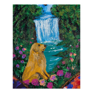 Póster Arte Manual – Cão junto à Cachoeira