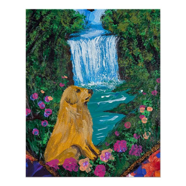 Póster     Arte Manual – Cão junto à Cachoeira  (Frente)
