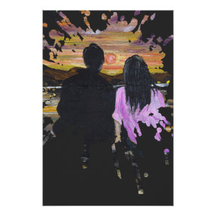 Póster Arte Manual – Pôr do Sol Juntos