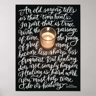Poster Arte Mão-indicada por letras Heals do tempo
