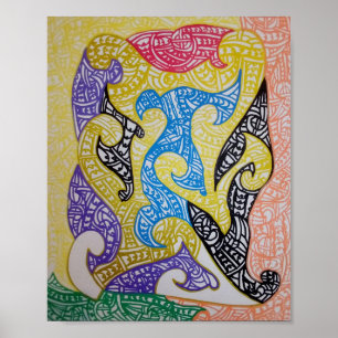 Poster Arte Maori da Tribo2 por Roger R Whiteside