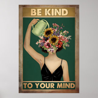 Poster "Arte mental florescente - Bem-estar mental Floral